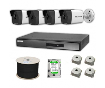 Hikvision 4mp Mikrofonlu 4 Kameralı 1tb Disk Tak Çalıştır Hazır Ip Kamera Seti
